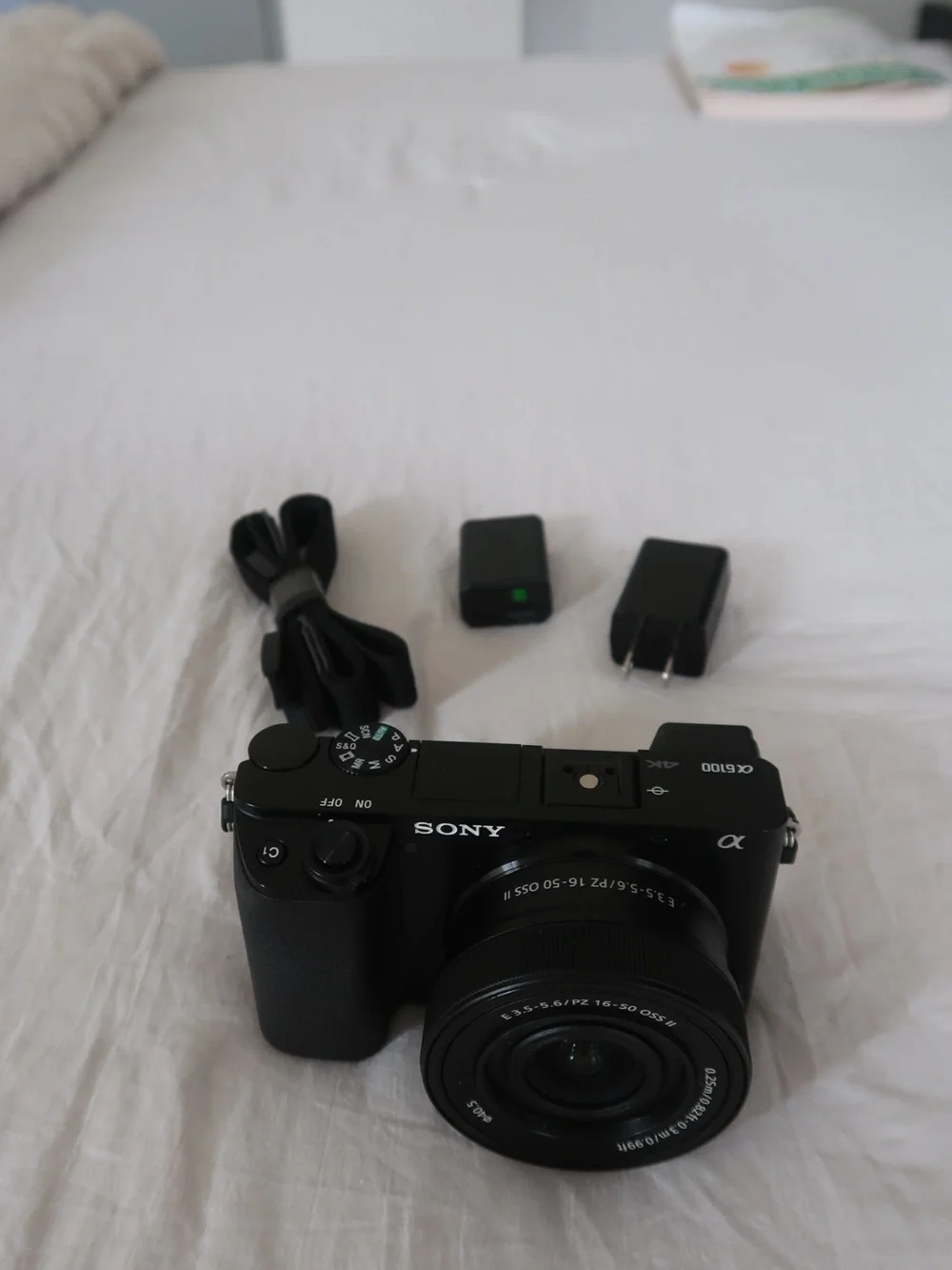 Sony Black Mirrorless Alpha Camera with 16-50mm Lens and Accessories